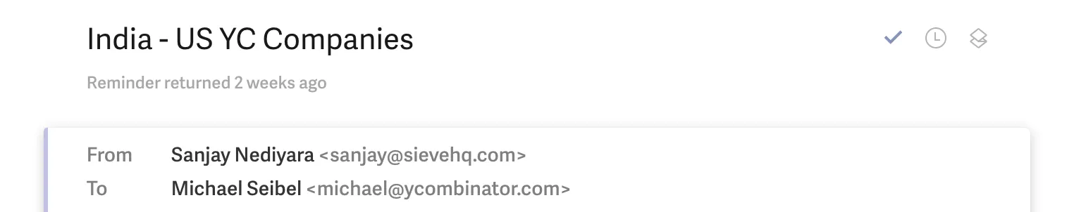 My email to Michael Seibel, President and CEO of YCombinator that got a response
